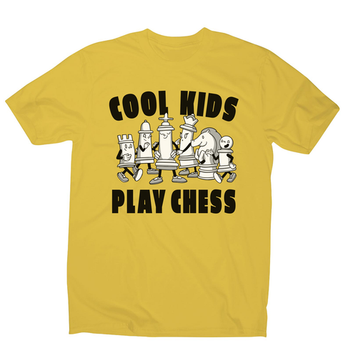 Chess game characters men's t-shirt Yellow