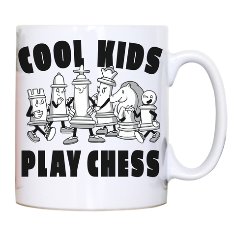Chess game characters mug coffee tea cup White