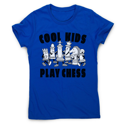 Chess game characters women's t-shirt Blue