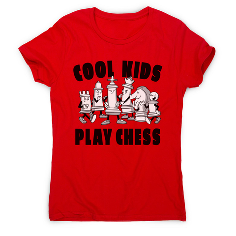 Chess game characters women's t-shirt Red