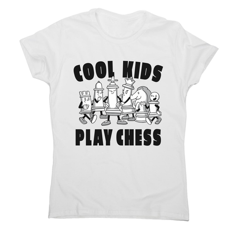 Chess game characters women's t-shirt White
