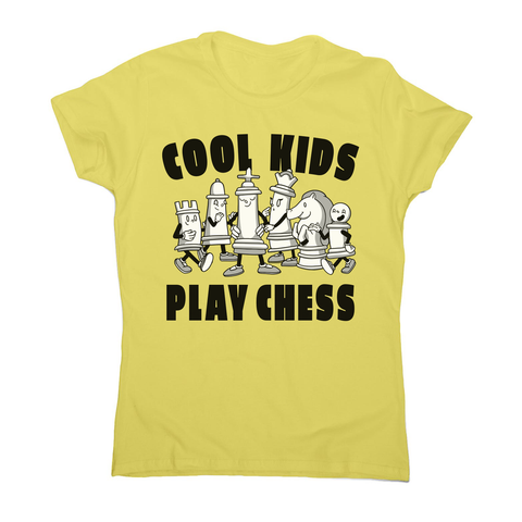 Chess game characters women's t-shirt Yellow