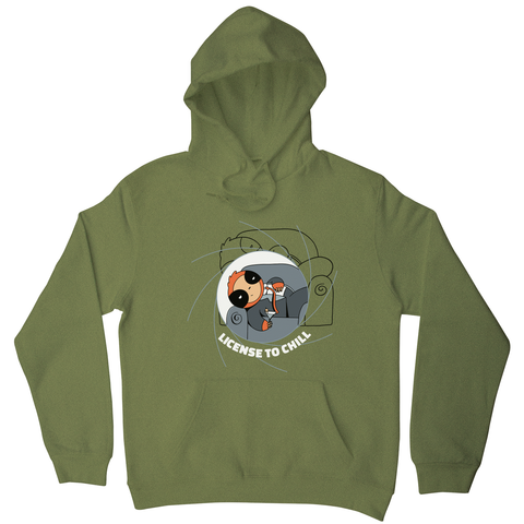 Chill sloth hoodie Olive Green