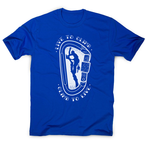 Climber man silhouette men's t-shirt Blue