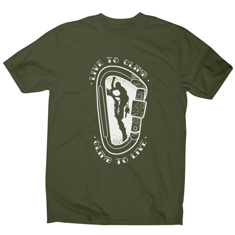 Climber man silhouette men's t-shirt Military Green