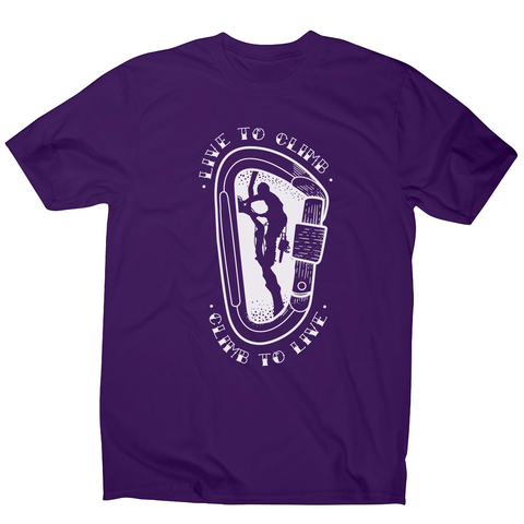 Climber man silhouette men's t-shirt Purple