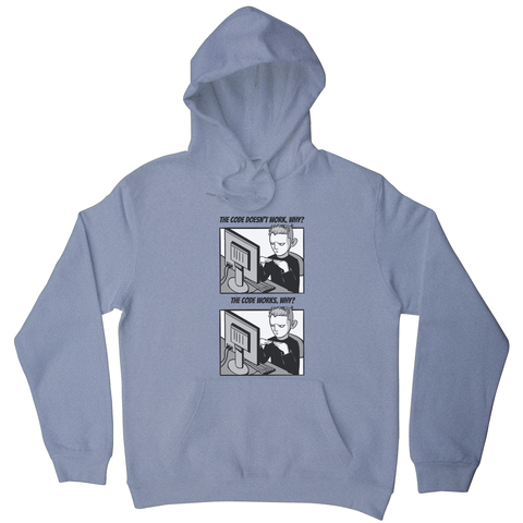 Coding meme hoodie Grey