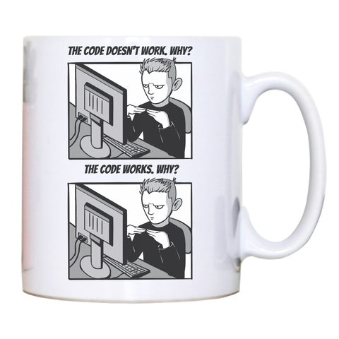 Coding meme mug coffee tea cup White
