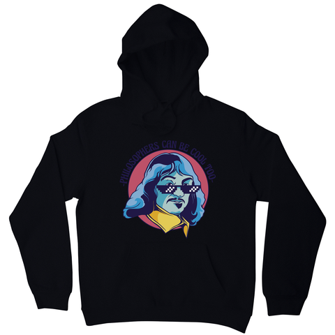 Cool Descartes philosopher hoodie Black