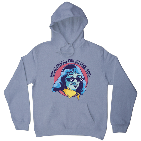 Cool Descartes philosopher hoodie Grey