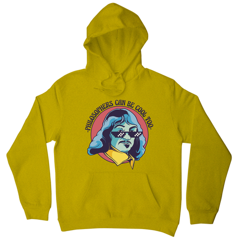 Cool Descartes philosopher hoodie Yellow