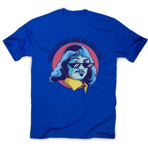 Cool Descartes philosopher men's t-shirt Blue