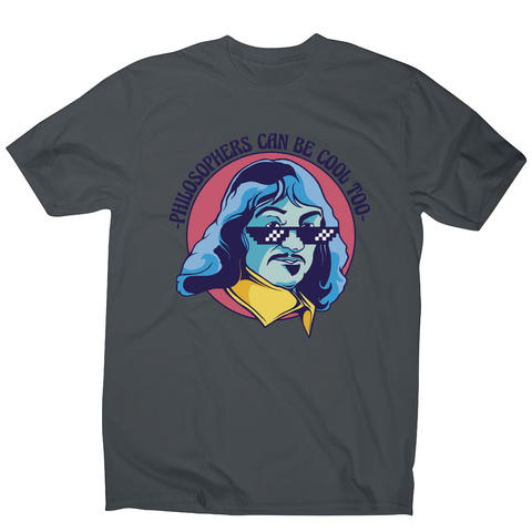 Cool Descartes philosopher men's t-shirt Charcoal
