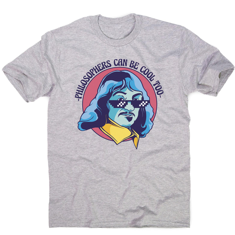 Cool Descartes philosopher men's t-shirt Grey