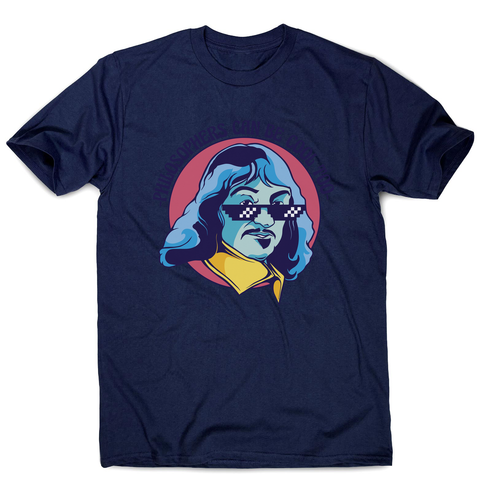 Cool Descartes philosopher men's t-shirt Navy