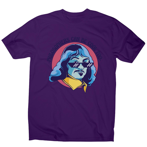 Cool Descartes philosopher men's t-shirt Purple