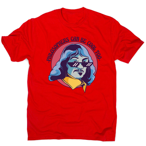 Cool Descartes philosopher men's t-shirt Red
