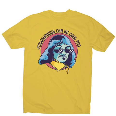 Cool Descartes philosopher men's t-shirt Yellow