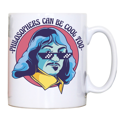 Cool Descartes philosopher mug coffee tea cup White