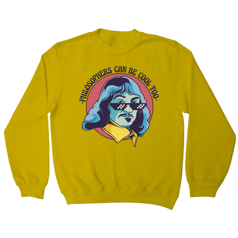 Cool Descartes philosopher sweatshirt Yellow