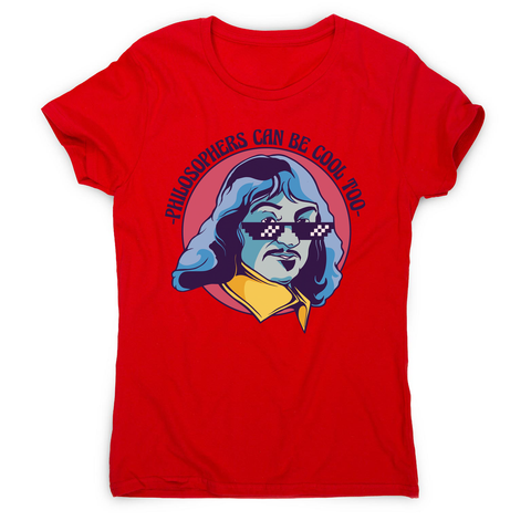 Cool Descartes philosopher women's t-shirt Red