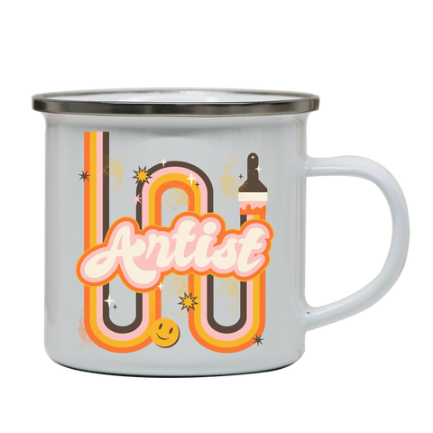 Cool artist enamel camping mug White