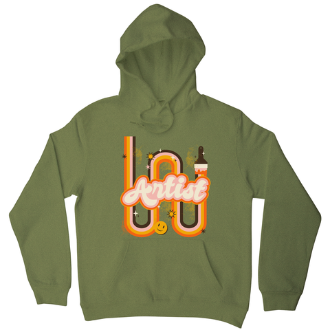 Cool artist hoodie Olive Green