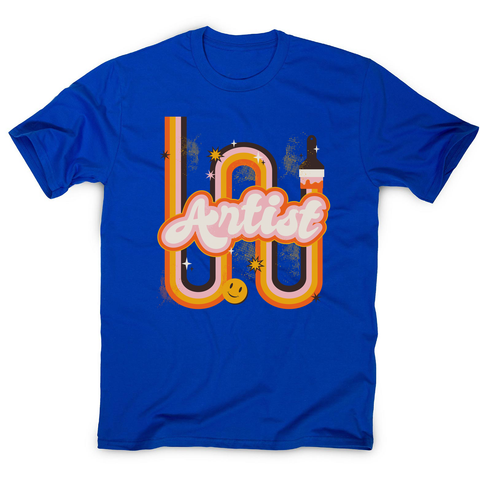 Cool artist men's t-shirt Blue