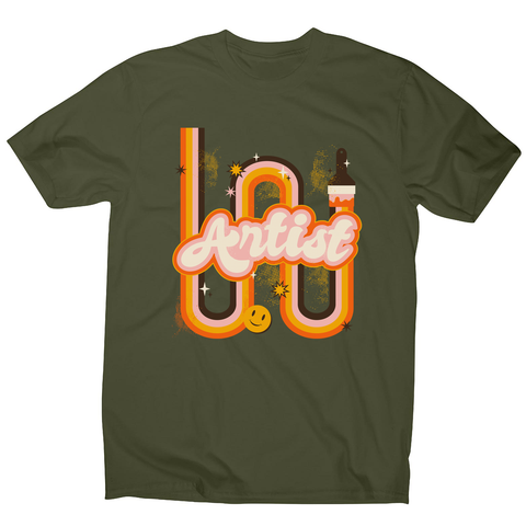 Cool artist men's t-shirt Military Green