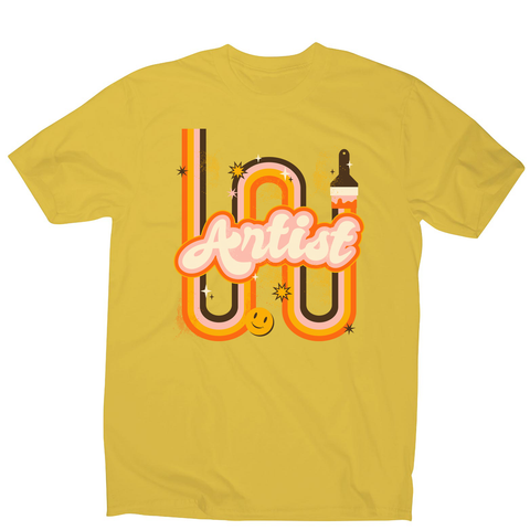 Cool artist men's t-shirt Yellow