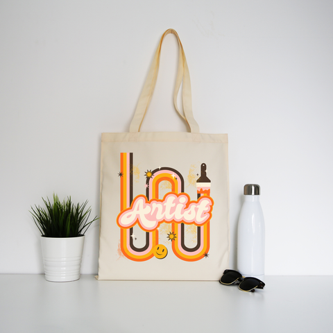Cool artist tote bag canvas shopping Natural