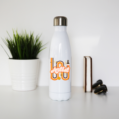 Cool artist water bottle stainless steel reusable White