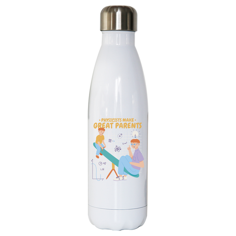 Cool physicist dad water bottle stainless steel reusable White
