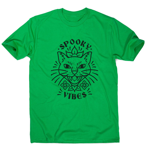 Cool spooky cat men's t-shirt Green