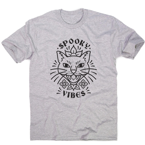 Cool spooky cat men's t-shirt Grey