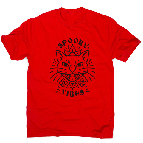 Cool spooky cat men's t-shirt Red