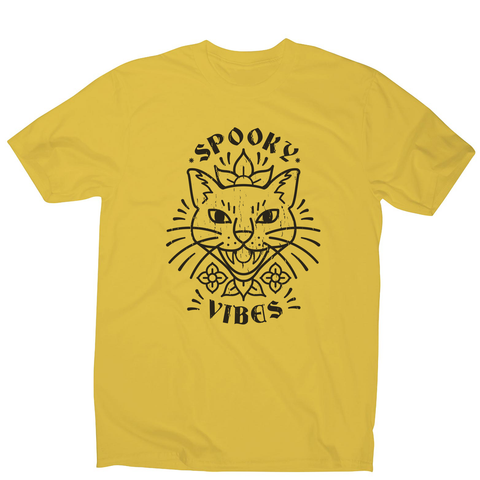 Cool spooky cat men's t-shirt Yellow