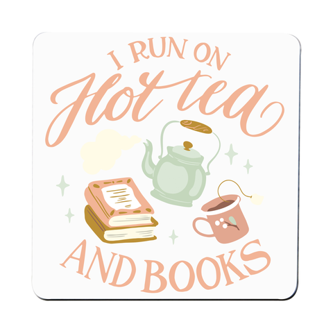 Cozy winter tea and books coaster drink mat Set of 1