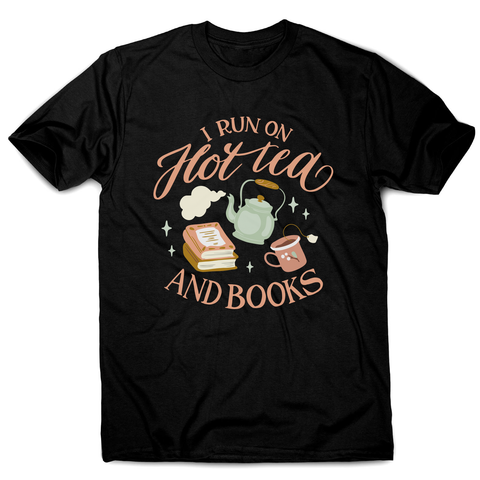 Cozy winter tea and books men's t-shirt Black