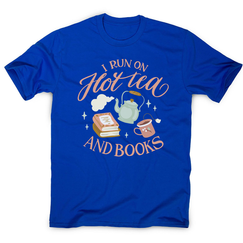 Cozy winter tea and books men's t-shirt Blue
