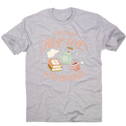 Cozy winter tea and books men's t-shirt Grey