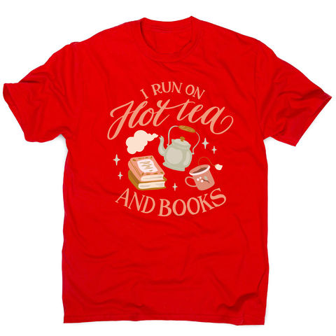 Cozy winter tea and books men's t-shirt Red