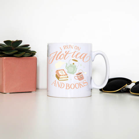 Cozy winter tea and books mug coffee tea cup White