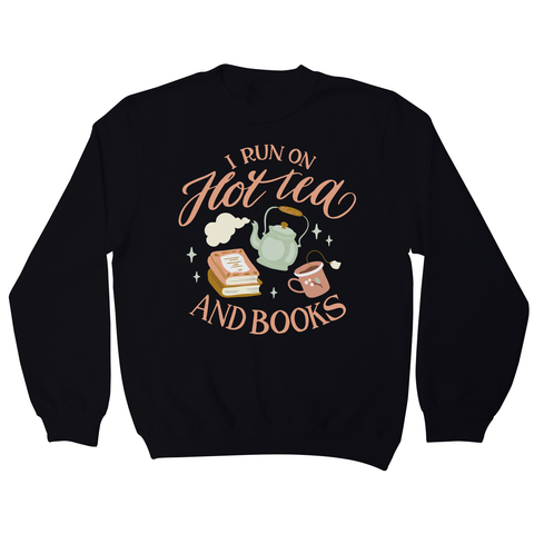Cozy winter tea and books sweatshirt Black