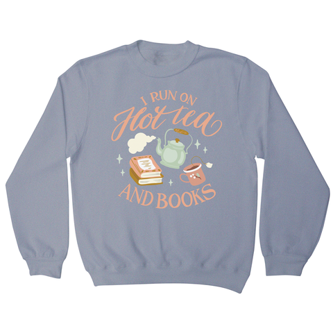 Cozy winter tea and books sweatshirt Grey