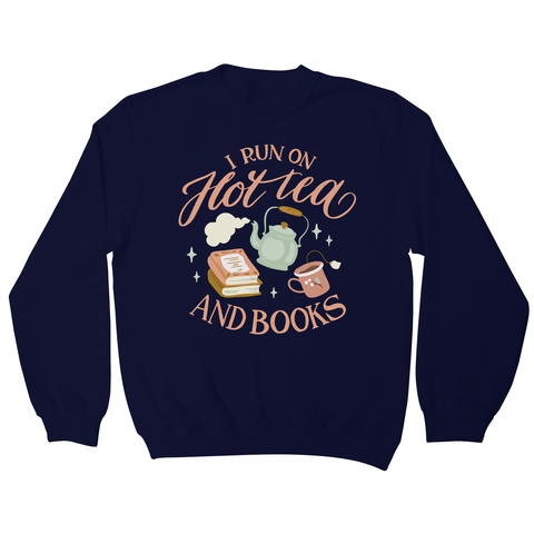 Cozy winter tea and books sweatshirt Navy