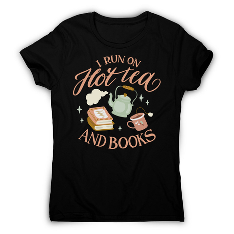 Cozy winter tea and books women's t-shirt Black