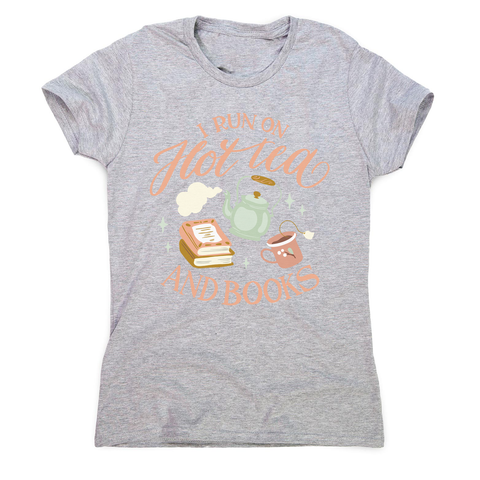 Cozy winter tea and books women's t-shirt Grey