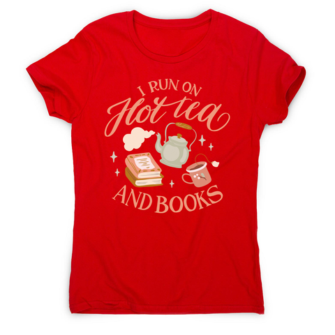 Cozy winter tea and books women's t-shirt Red