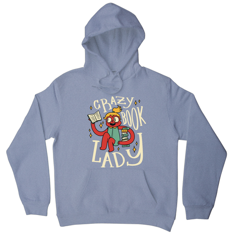 Crazy book lady hoodie Grey